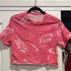 Nike Women's Vibrant Pink Logo Crop Top
